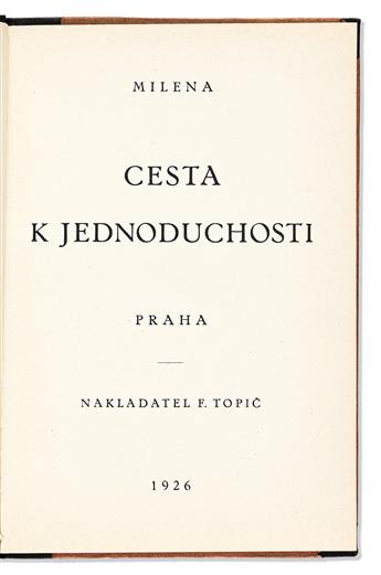 Jesenská, Milena (1896-1944) Two First Editions.